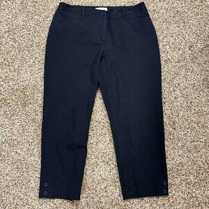 Talbots Curvy Crop Pants with Buttons on Ankles - Preowned - 2087